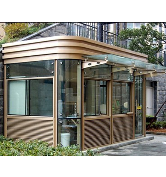 Round Corners Stainless Steel Gangway Property Gate Guard Duty Class Room Car Park Charge Management Office Sale Kiosk Steel Structure Sentry Booth