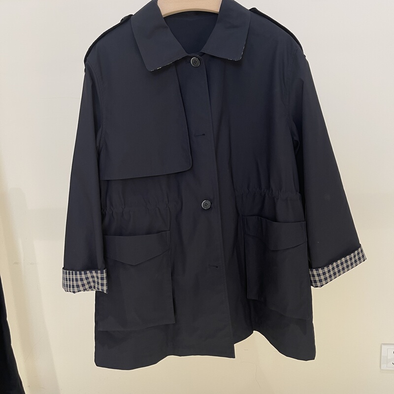 2026 Summer Style 21Qq-636 Fashionable and Versatile Waist-Adjustable Trench Coat S Bust 108 Length 76