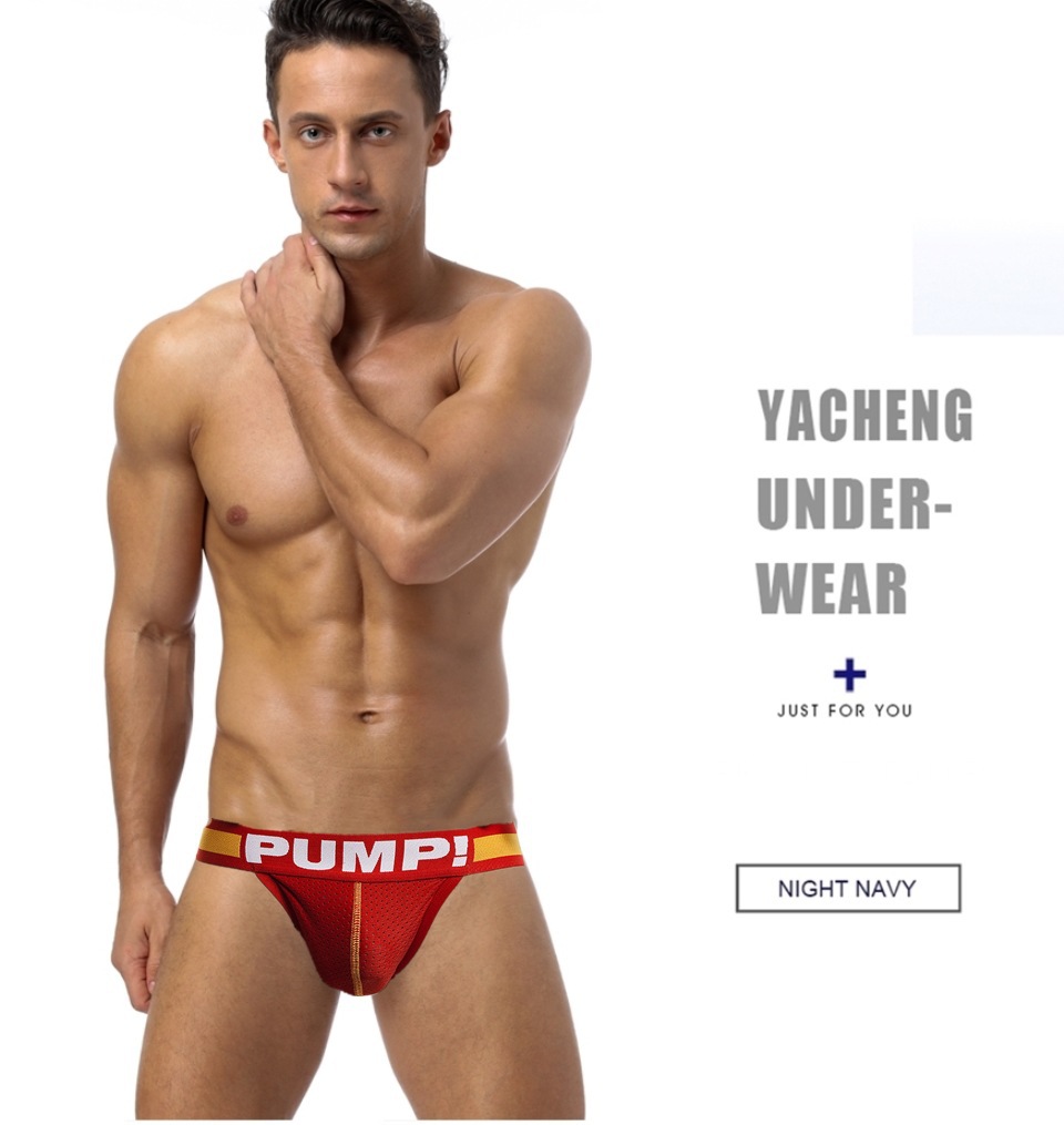 Châu Âu và Mỹ thongs rò rỉ hip hip nam ass hông hông thanh niên thể thao đồng tính tam giác eo thấp tóm tắt sịp nam cao cấp