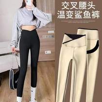 0111 (rural girls strict choice) Leica cross waist 90% to receive abdominal lifting hip high waist plus suede thickened shark ku#