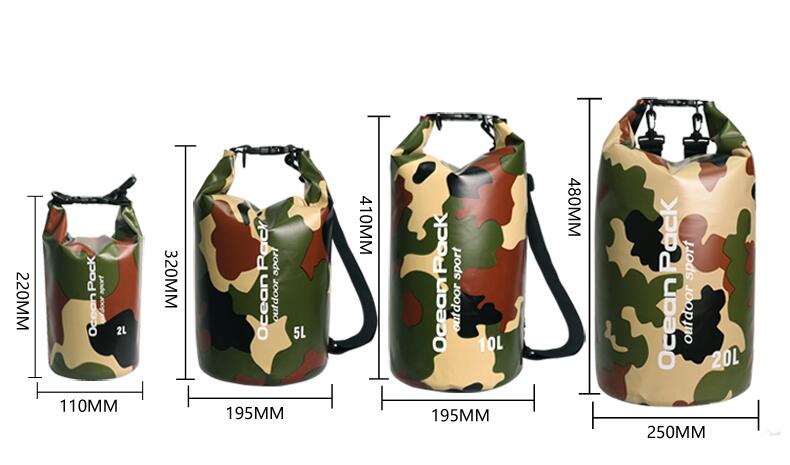 Túi chống thấm nước bơi túi lưu trữ trong suốt dày PVC bãi biển tắm tắm ngụy trang vai túi nam không thấm nước hộp balo không thấm nước
