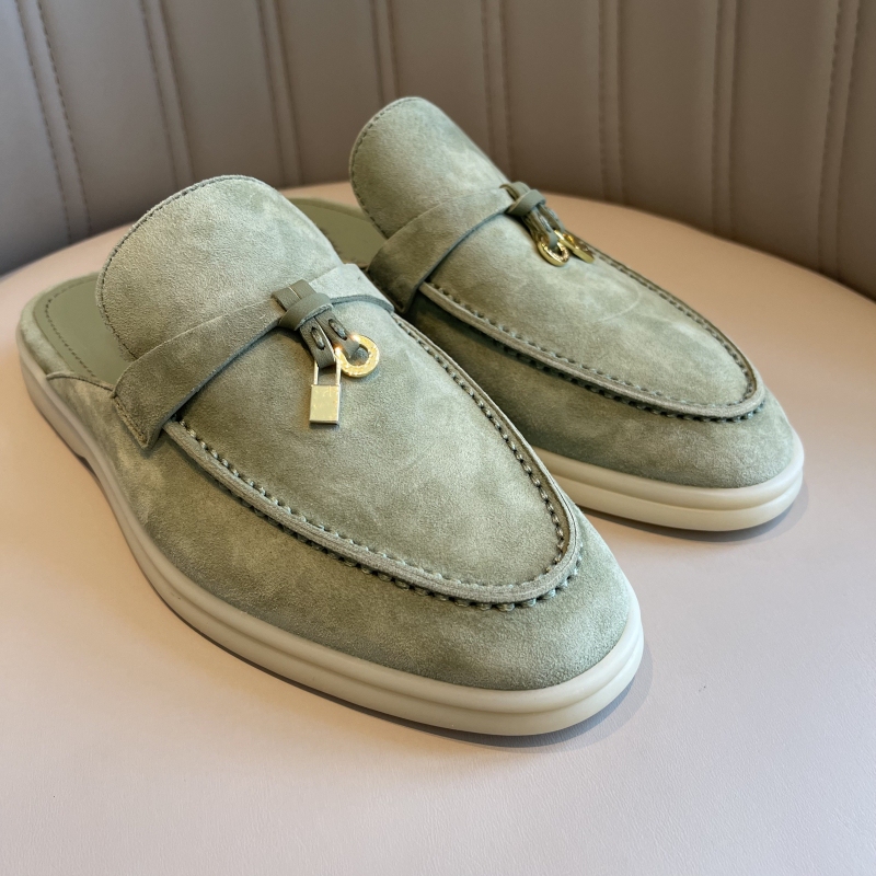 2025 Suede Tassel Buckle Mules with Hand-Stitched Soft White Soles, Flat-Soled Moccasins for Women