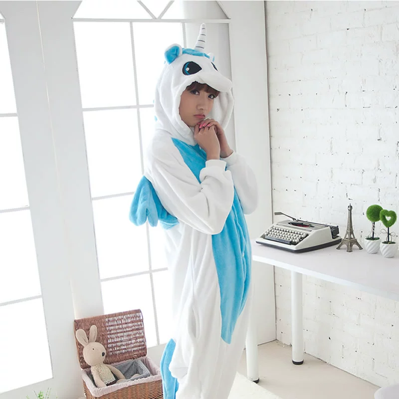 Flannel phim hoạt hình một bộ đồ ngủ nữ mùa thu cặp đôi san hô lông cừu dày nam dài tay khủng long động vật dịch vụ nhà mùa đông