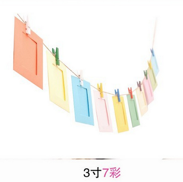 Creative Diy Personality Hanging Paper Photo Frame Photo Wall Art Retro Composition Hanging Wall With Hemp Rope Clip