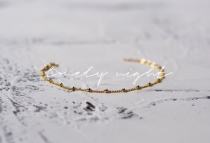 American very thin bracelet female simple Joker natural green gold Garnet 14k bag gold bead chain does not fade gift