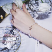 Natural pearl bracelet Japanese light luxury agete style retro carved hollow 14K note Gold Buckle does not fade gift