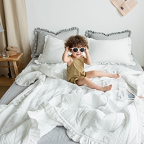 High-grade cool feeling exported to South Koreas super soft chiffon yarn summer cover three-piece summer pillow case summer air-conditioning