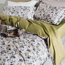 60S long fluff cotton fresh air four piece set of ink daisies satin bed double is set 1 8 2m bed
