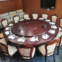  Hotel electric large round table 15 people 20 commercial banquet box table Hotel with turntable rotating hot pot table surface