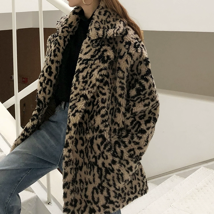 LAZYS Leopard thời trang áo sơ mi mỏng mỏng Áo khoác mùa đông hàn quốc nữ cotton 2018 mới quần áo cotton