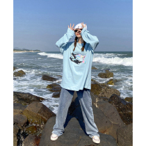 Sai Xiaolao original printed white base shirt womens autumn and winter 2020 new medium-long student long-sleeved t-shirt