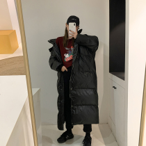 Sai small lazy Korean black padded knee cotton jacket women winter coat 2021 New loose long cotton-padded jacket