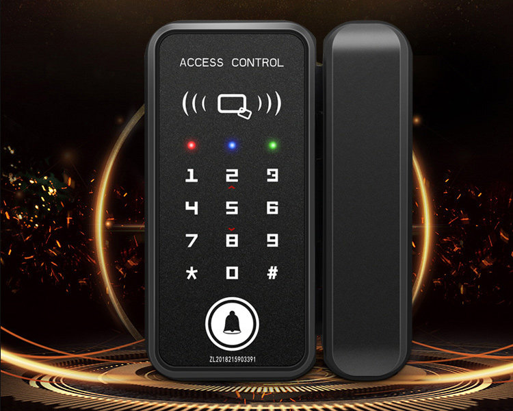 Glass door free-bore intelligent electronic automatic door lock office glass access lock double door