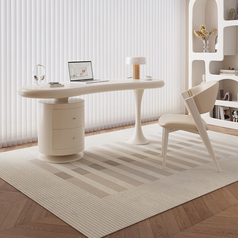 French-Style Cream-Colored Solid Wood Desk for Home Use, Small Apartment Design, Computer Office Desk, Light Luxury Beauty Salon Consultation Table French-Style Cream-Colored Solid Wood Desk for Home Use, Small Apartment Design, Computer Office Desk, Light Luxury Beauty Salon Consultation Table