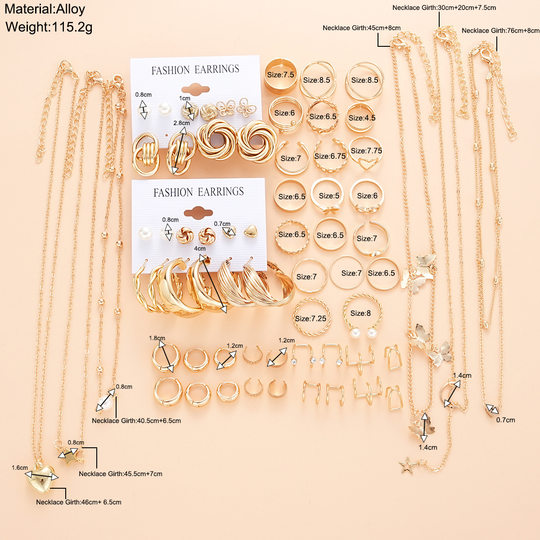 Earrings necklaces jewelry sets cross-border European and American new earrings necklace jewelry sets