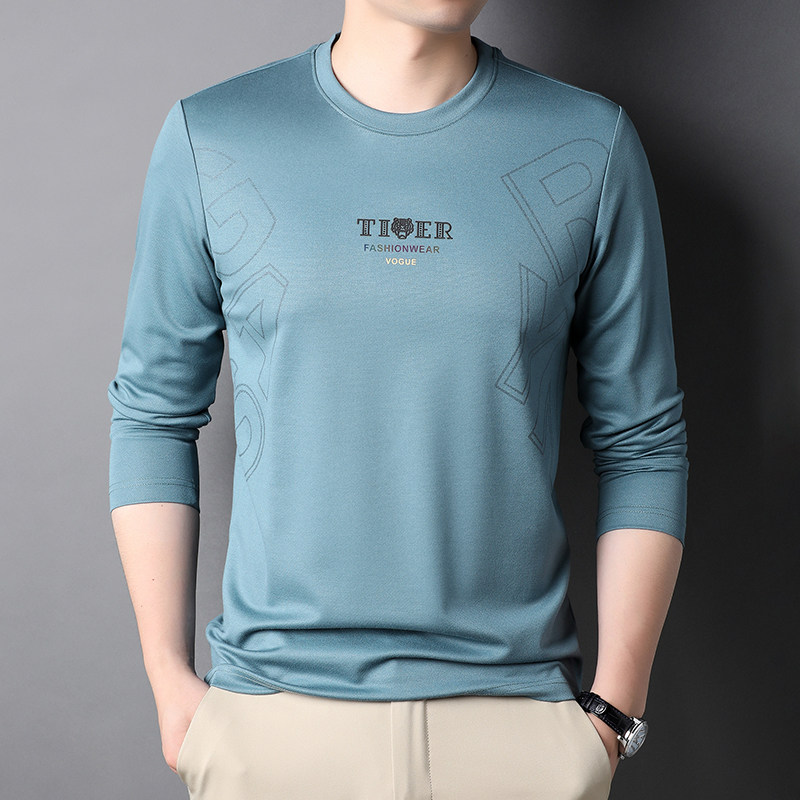 Brand men's clothing new thick cotton T men's spring autumn round collar Korean version Trend 100 hitch undershirt autummy long sleeve T-shirt blouse