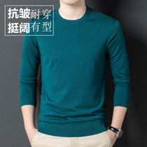 Spinning cashmere sweater mens thin collar cashmere bottom sweater spring and autumn new wool 100 pure wool