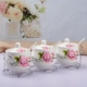 Gia vị gốm sáng tạo lọ gia vị Hàn Quốc hộp gia vị chai lon chai chai muối nồi ba mảnh phù hợp với dụng cụ nhà bếp xoong