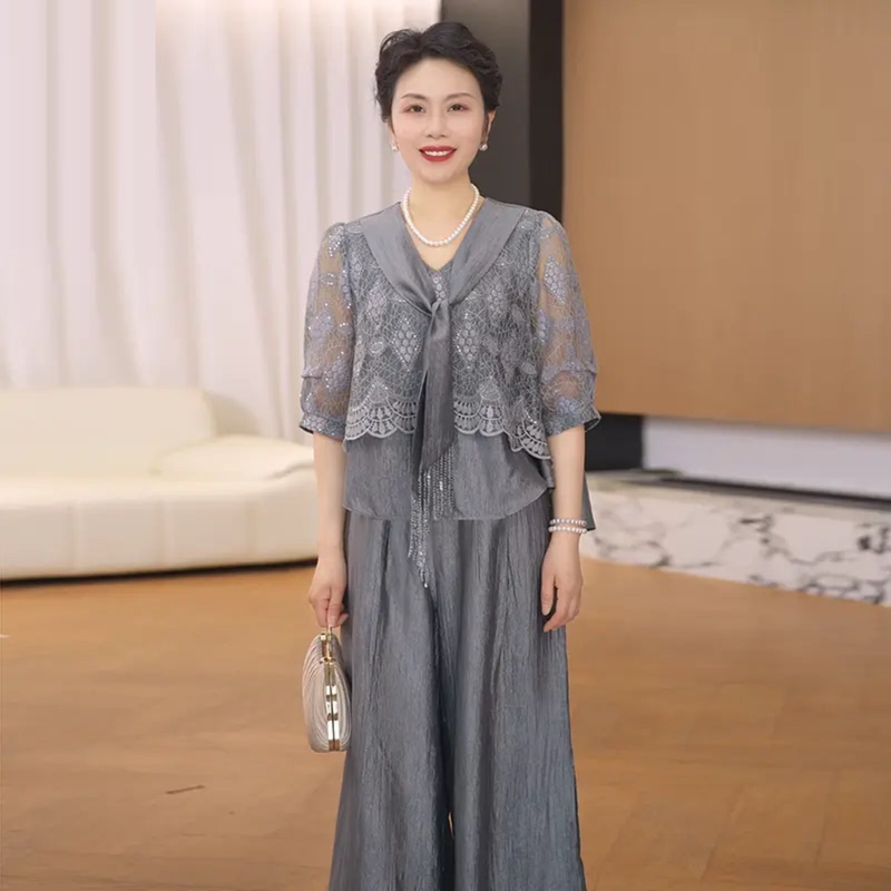 2026 Spring/Summer New Style 50-Year-Old Mom Outfit Middle-Aged Fashion Slimming Outfit Plus Size Loose Casual Mom Clothing