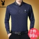 Bố mùa thu trung niên nam dài tay áo thun cotton cotton trung niên nam lỏng áo sơ mi cỡ lớn