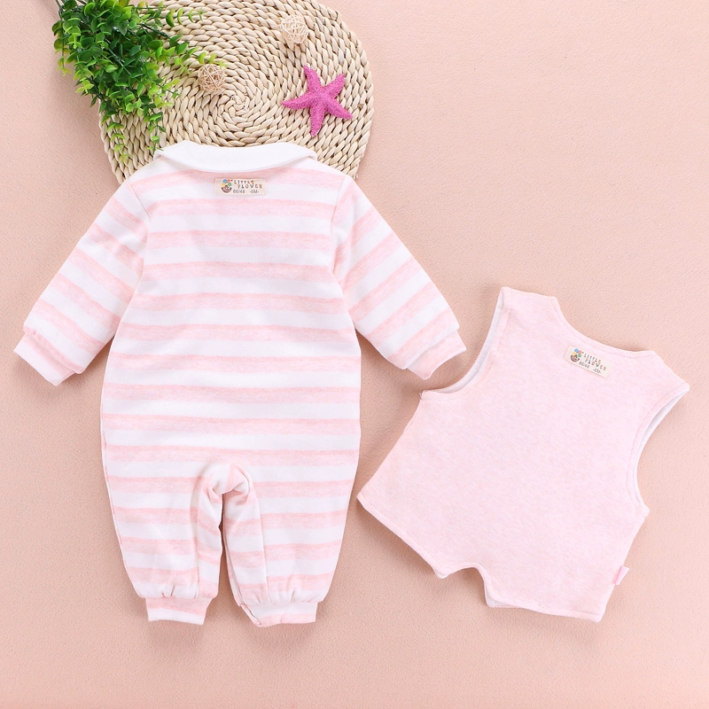Áo vest 3-6-12 tháng cho bé hai mảnh ấm dày Xiêm romper bé phù hợp với bé mùa thu quần áo vest áo liền quần cho bé an toàn