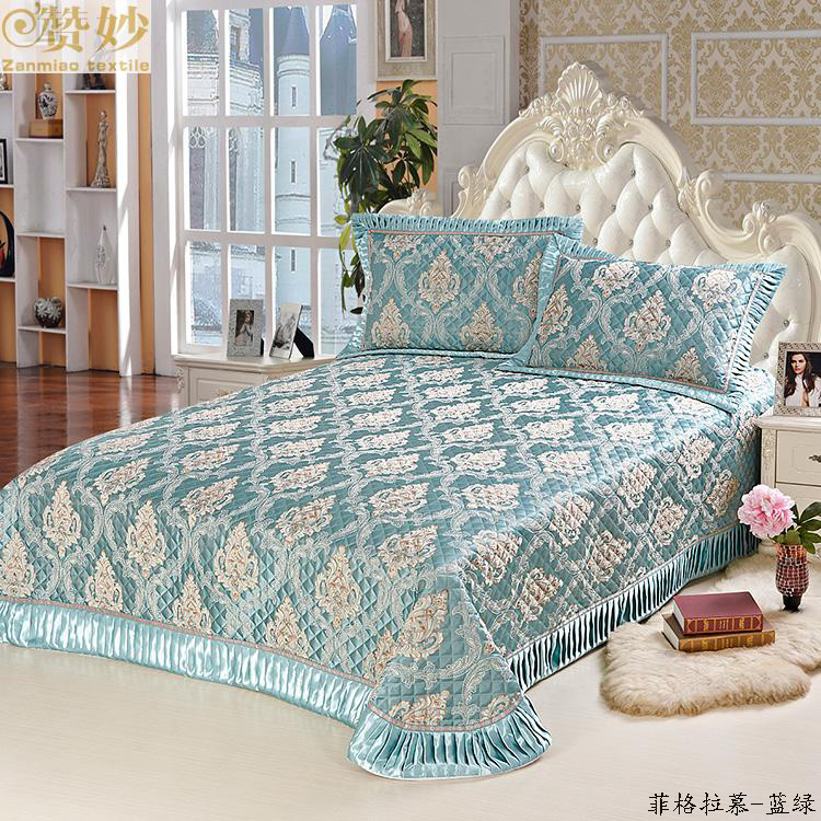 Ca ngợi chăn ga gối đệm châu Âu ba mảnh trải giường bông trải giường phong cách Hàn Quốc mùa đông giường đôi trang trí giường drap giường đẹp