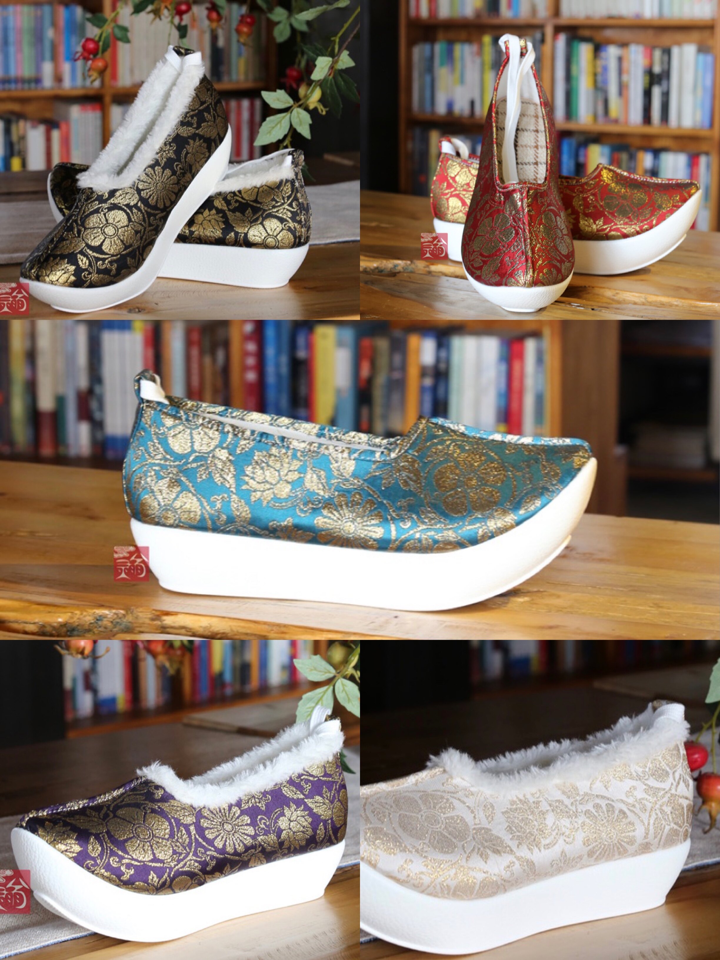 (Yue Huaxiang)-The original Bai Ren Tang Yun Lu's gold pattern shoes, the head shoes, the Ming Hanfu shoes
