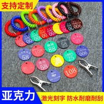 Digital Spicy Scalding Number Plate Bathing Restaurant Canteen Sign Hand Card Deposit Luggage Key Deposit Bag Number Customised