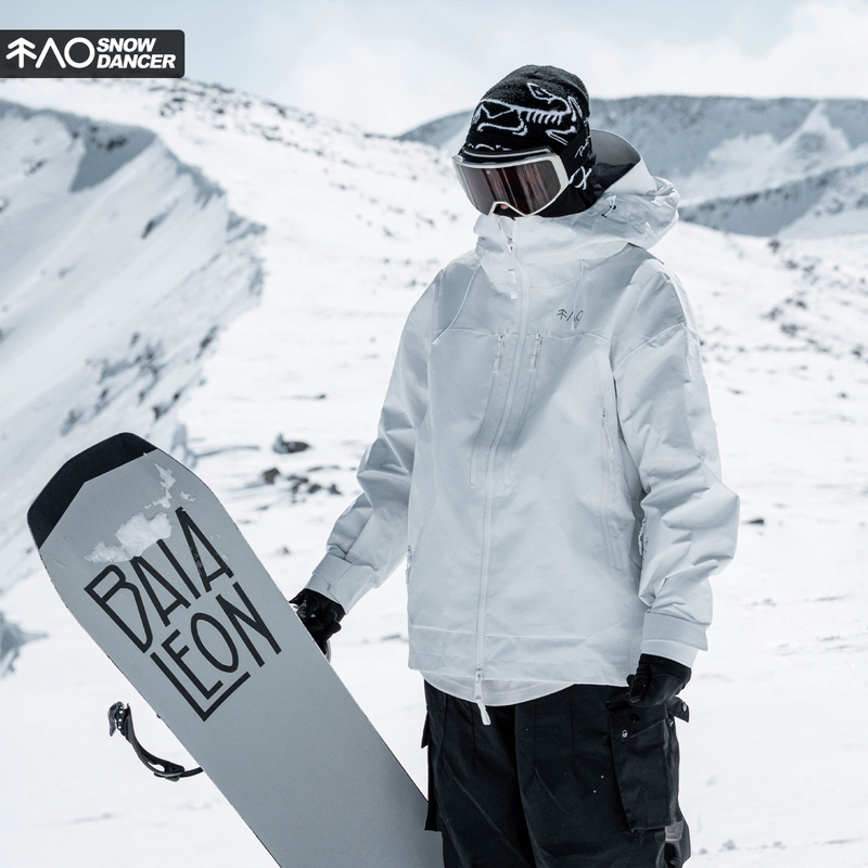 Snowproof White 3L Waterproof, Windproof, and Wear-Resistant Ski Jacket with Full Taped Seams, Oversized Snowboard Jacket with Fleece Lining Snowproof White 3L Waterproof, Windproof, and Wear-Resistant Ski Jacket with Full Taped Seams, Oversized Snowboard Jacket with Fleece Lining