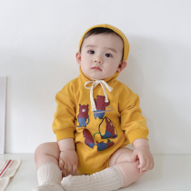 In Autumn Xinhan Baby Cute Cartoon Cap Sweater Men and Women Baby Long Sleeve Pack Triangle Climbing