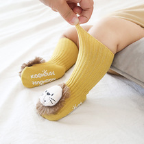 Spring Autumn New Children Socks Combed Cotton Baby Midcylinder Socks Solid Paparazzi Newborn Socks Point Rubber Baby Socks