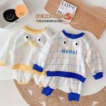 Baby Kids Clothes 2022 Fall - dress new Han Edition Baby Casual Sweater Boys and Women Sports Two Pieces
