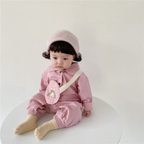 In spring and autumn new Han baby cute cartoon long sleeve uniform men and women baby pack pack package