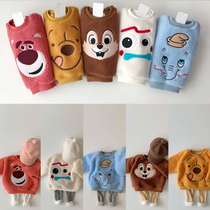 ins21 winter Korean baby cute plush sweater men and women baby padded velvet cartoon top Joker coat