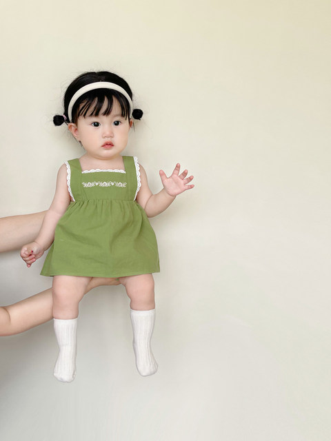 ins Korean style summer baby clothes infant suspender top + shorts two-pieces ຊຸດເດັກຍິງ summer ຊຸດເດັກນ້ອຍ