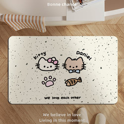 Hellokitty Soft Diatom Mud Bathroom Mat Cartoon Bathroom Absorbent Toilet Door Quick-Drying Non-Slip Foot Mat