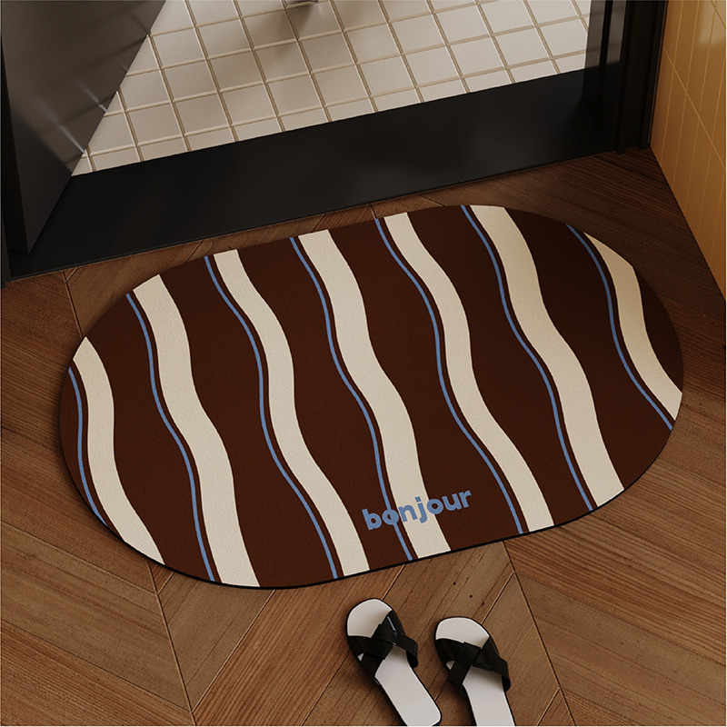 American Retro Chocolate-Colored Bathroom Floor Mat, Soft Diatom Mud, Water-Absorbent, Quick-Drying, Non-Slip Foot Mat for Bathroom Sink American Retro Chocolate-Colored Bathroom Floor Mat, Soft Diatom Mud, Water-Absorbent, Quick-Drying, Non-Slip Foot Mat for Bathroom Sink