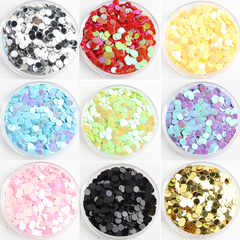 Sequin beads DIY jewelry accessories 3 8--4mm non-porous sequin set Hand-painted nail art shoes and hats flash