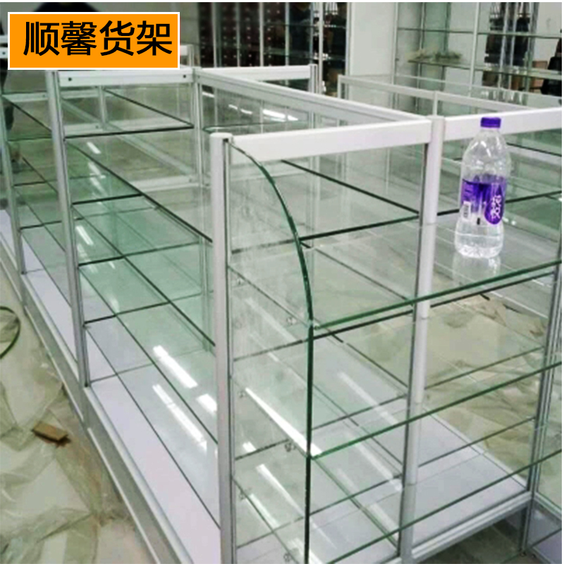 Dược phẩm tây y trưng bày tủ thuốc y tế kệ cửa hàng quầy thuốc thủy tinh trong suốt