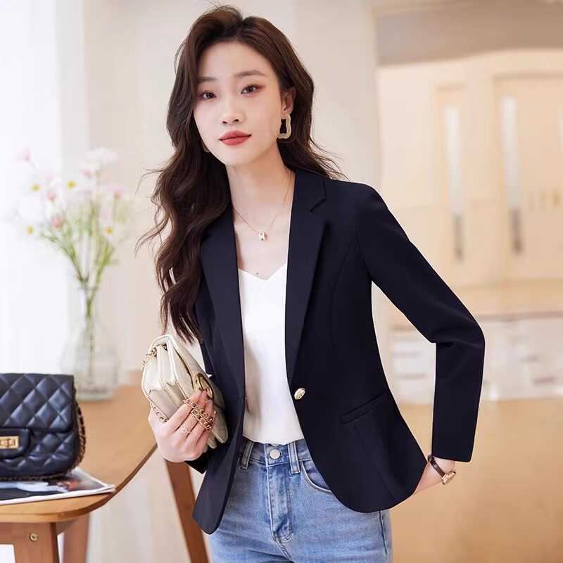 Black Blazer for Women, Spring 2025 New Style, Petite, High-End, Casual Short Suit, Summer Thin Style