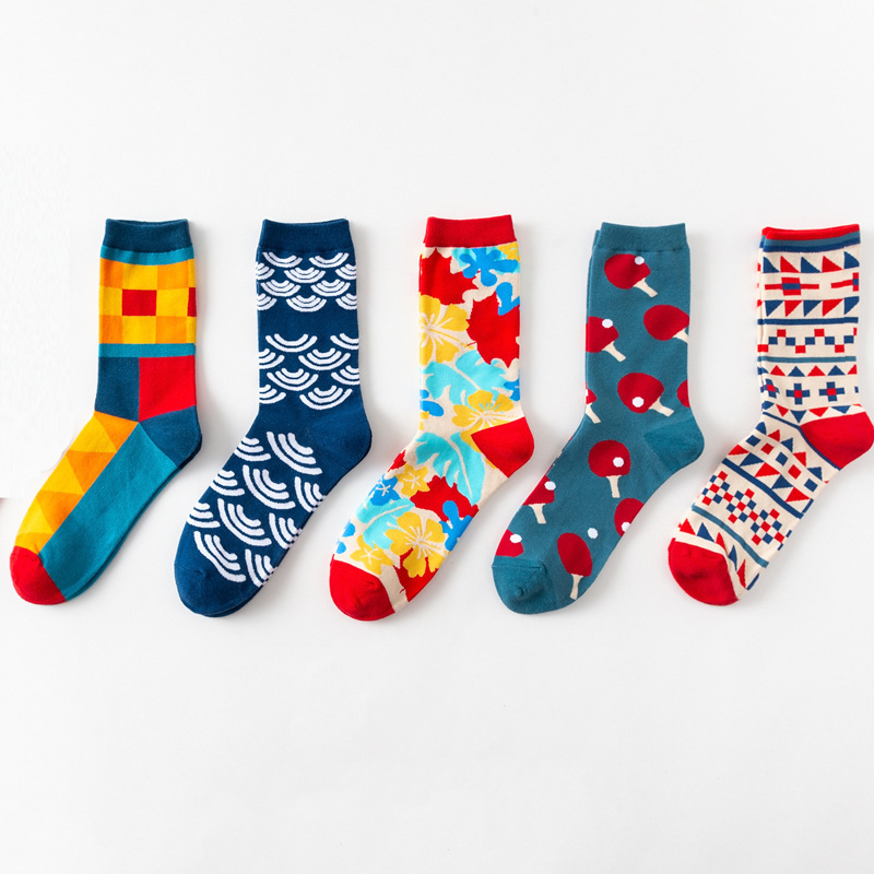 Mùa thu và mùa đông cotton ấm vớ vớ nam ống Châu Âu và Mỹ vớ nữ đường phố Vớ nữ tính cách Hàn Quốc vớ thủy triều - Vớ sợi tre vớ sợi tre
