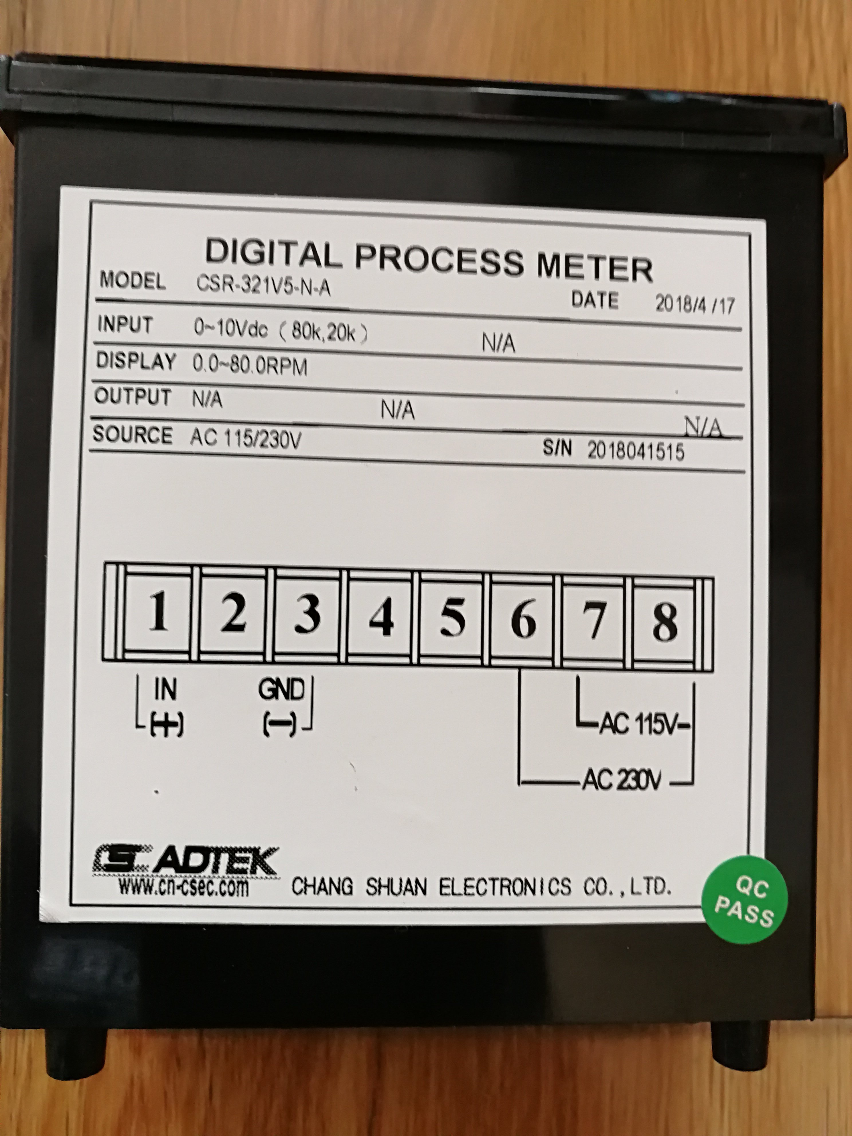 The new ADTEK Quansheng CSR-321V5-N-A, CSN-PR-V5-N-A input DC0-10V