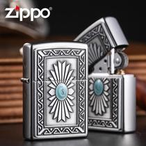 American Original ZIPPO Lighter Green Pine Stone Sun God Badger 29105 movies without double the same