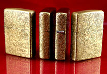 Genuine Zippo Cheese Kerosene windproof lighter pure copper surrounded by rich and expensive Tang grass flowers with flowers and flowers