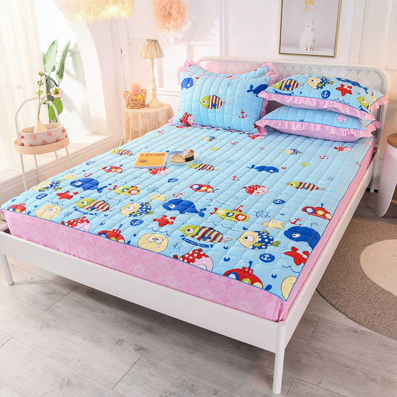 Giường trẻ em hoa lily đơn mảnh 1,5 mét cộng với ga trải giường cotton 90X190 đệm mỏng màu nâu 1,35m có thể tùy chỉnh - Trang bị Covers