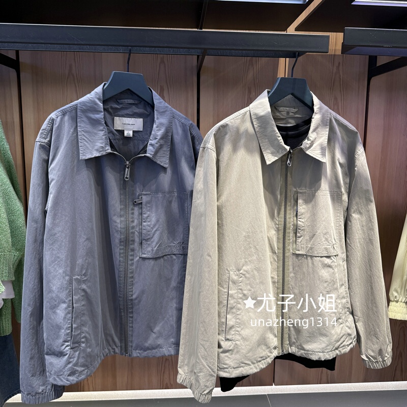 Ck Jeans 25 Spring and Summer Men's Casual Simple Lapel Zipper Jacket 4Rb516G Ck Jeans 25 Spring and Summer Men's Casual Simple Lapel Zipper Jacket 4Rb516G