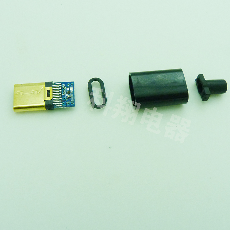 Gold-plated type-c plug weldable PCB double-sided plug USB 3.1 male USB male DIY data charging head
