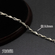 925 silver chain sub handmade diy material coarse 3 2mm Yuan precious chain bracelet necklace silver chain semi-finished product make accessories