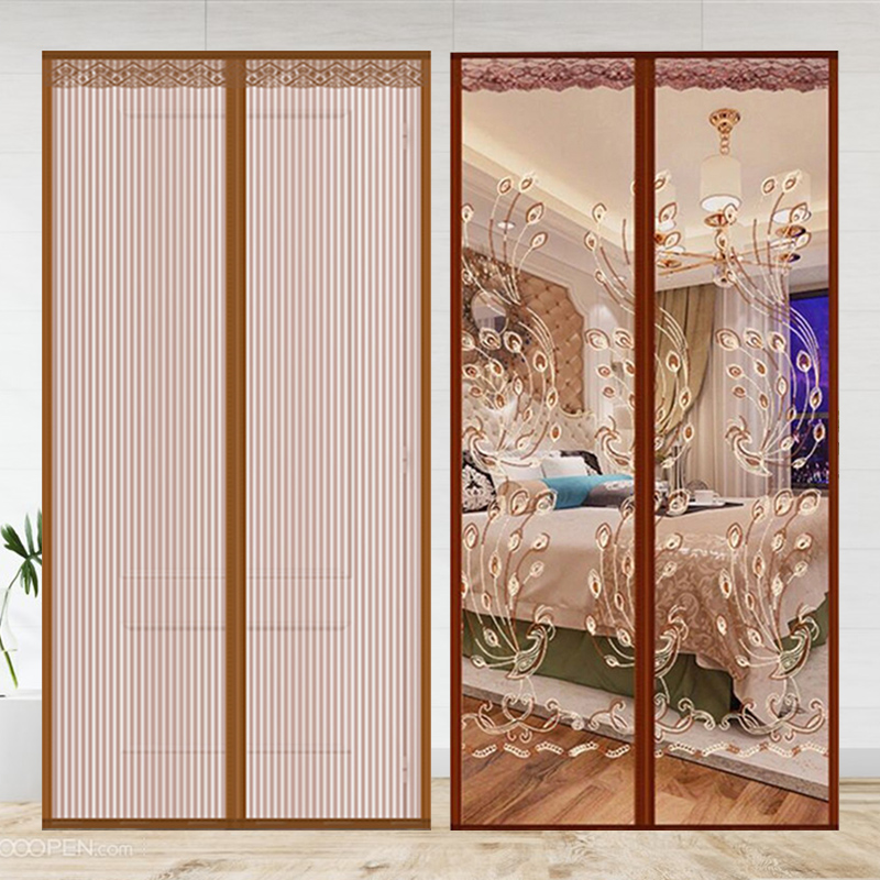 Magic sticker mosquito-proof door curtain free of punch and summer home magnet for suction door mosquito net magnetic curtain self-suction bedroom yarn door curtain