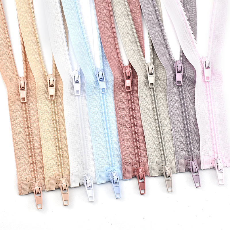 Sleeping bag zipper long double-ended double-opening pink No. 3 nylon zipper baby baby winter hold long pull lock